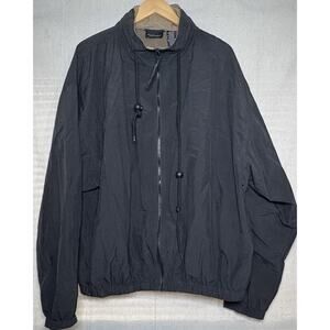 Greg Norman Jacket Mens Sz XL Black Shark Golf Full Zip Up Windbreaker Y2K